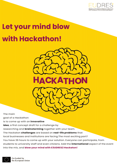 O flyer foi concebido com base na atividade escolhida pelo grupo Hackathon. O critério de comunicação pensado para esta peça foi a atenção dos indivíduos mas também a sua percepção. Ambos os critérios são combinados com a imagem apresentada, que são conseguidos através da desconstrução do cérebro, apresentando a palavra Hackathon ao centro, dado que o principal objetivo desta atividade é ter uma ideia inovadora e essa ideia está ligada ao cérebro.